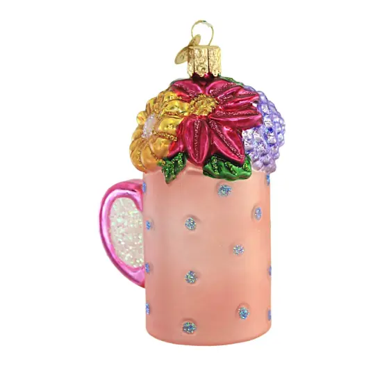 Old World Christmas 4.0 Inch Best Mom Mug Tree Ornament , Number One Unconditional Pink {2}
