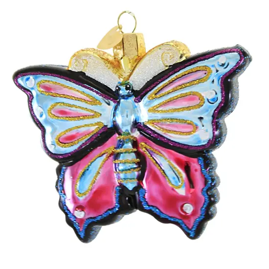 Old World Christmas 3.25 In Fanciful Butterfly Christmas Tree Ornament , Ornament Caterpillar Multicolored {2}
