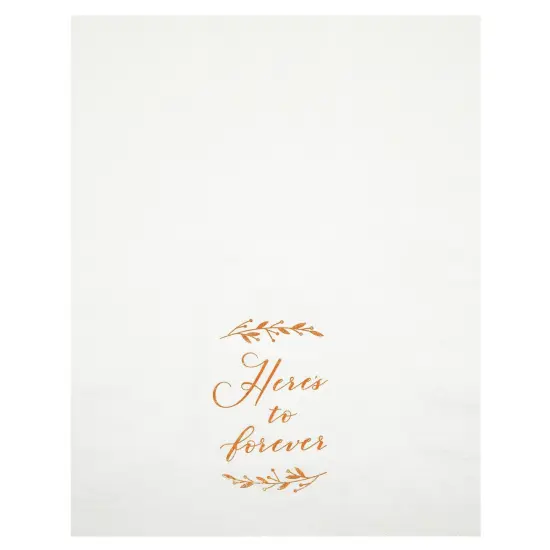 100 Pack White Napkins for Wedding Reception with Rose Gold Foil Accents, Here's To Forever, 3-Ply, 4 x 8 in {3}