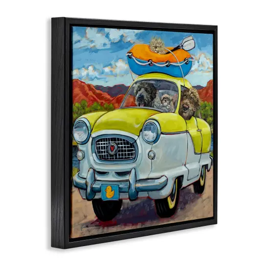 Stupell Industries Vacation Dogs in Car Floating Frame Design By CR Townsend {3}