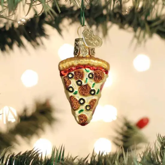 Old World Christmas 2.0 Inch Mini Pizza Slice Christmas Tree Ornament , Gumdrops Collection Pepperoni Multicolored {3}