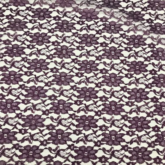 1 Yard Plum Rachelle Lace Fabric Sheer Floral Mesh for Dresses, Crafts & Decorations 58&Prime;-60&Prime; Wide {1}