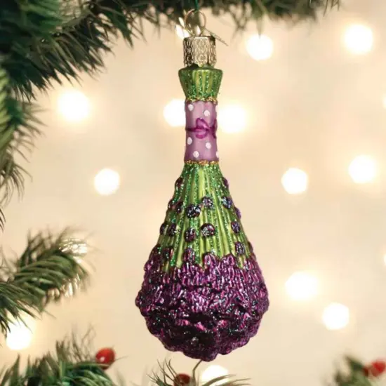 Old World Christmas 4.25 In Bunch Of Lavender Tree Ornament , Ornament Scented Bush Purple {3}