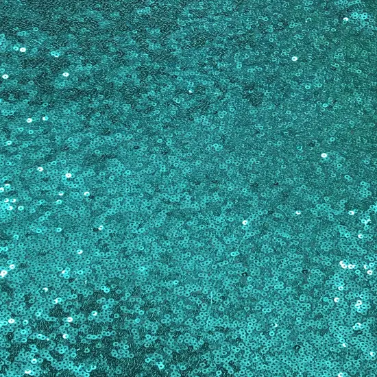 1 Yard Aqua Glitz Sequin Fabric Polyester Sparkle Textile 52/54" Wide {2}