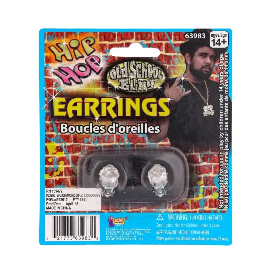 Big Diamond Stud Costume Earrings Accessory {3}