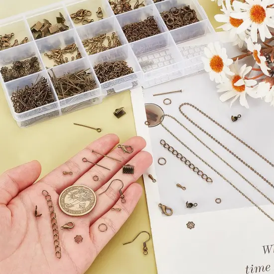870 Pcs Jewelry Finding Kits with Lobster Claw Clasps {3}