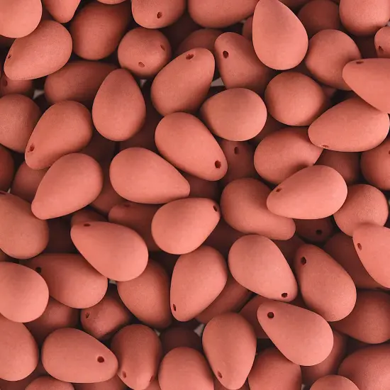 John Bead 114pcs 6x9mm Czech Glass White Alabaster Velvet Drop Bead Strands Soft Coral {1}