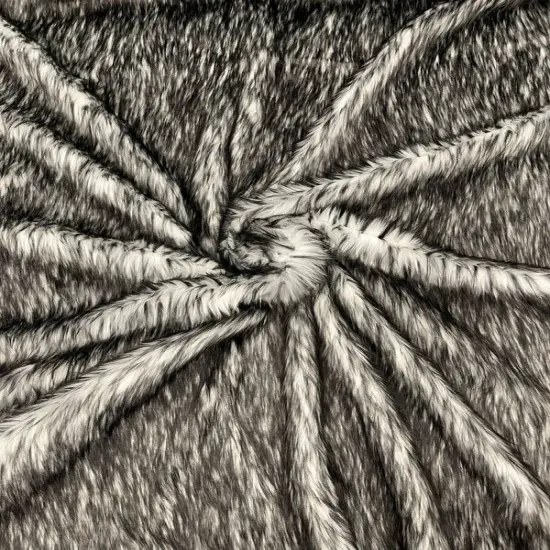 1 Yard Two Tone Husky Faux Fur Fabric Soft High Pile for Blankets Decor Costumes 58-60 inches Width Pink-Black {7}