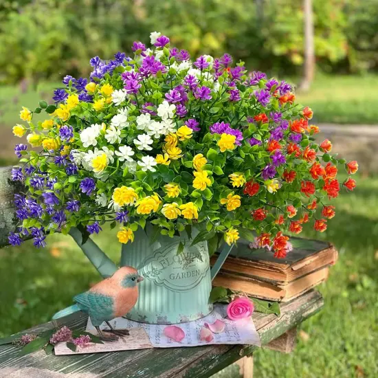 10 Bundles Realistic Spring Outdoor Fake Silk Flowers {4}