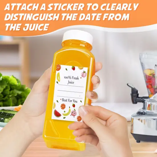 6-Pack Juice Bottles, 12oz BPA-Free Plastic Bottle with Leak-Proof Lids {4}