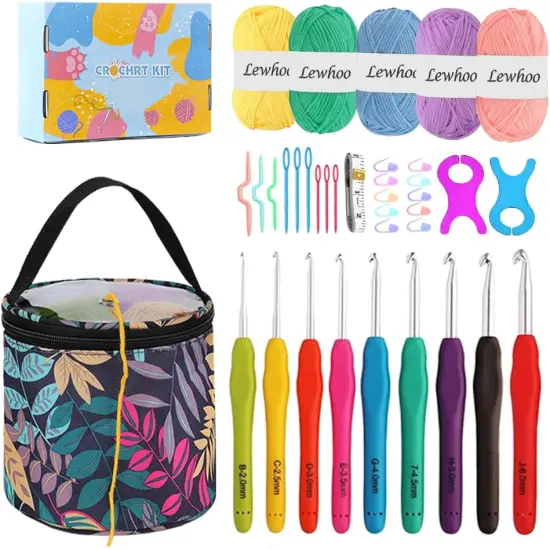Beginner Crochet Kits with 5 Crochet Yarn {1}