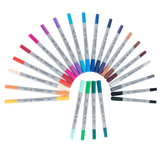 MARK-2202 | 24pc Fineliner and Brush Dual-Tip Artist Markers {5}