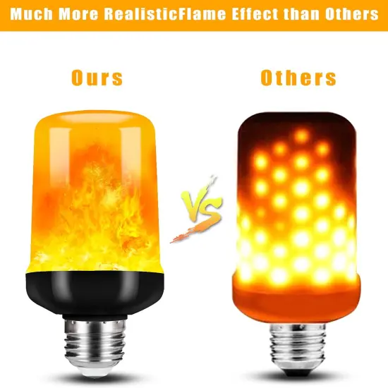 2 Pack LED Flame Light Bulbs - 4 Modes with Upside Down Effect {3}