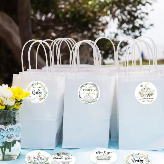 90 Little Pumpkin Baby Shower Thank You Stickers {5}