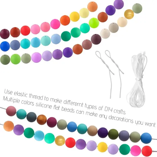 Silicone Beads - 40 Colors 15mm Round ​Beads (160Pcs Bulk) | Durable ​Rubber Beads for ​Jewelry Beads, ​Bracelet Beads Designs {4}