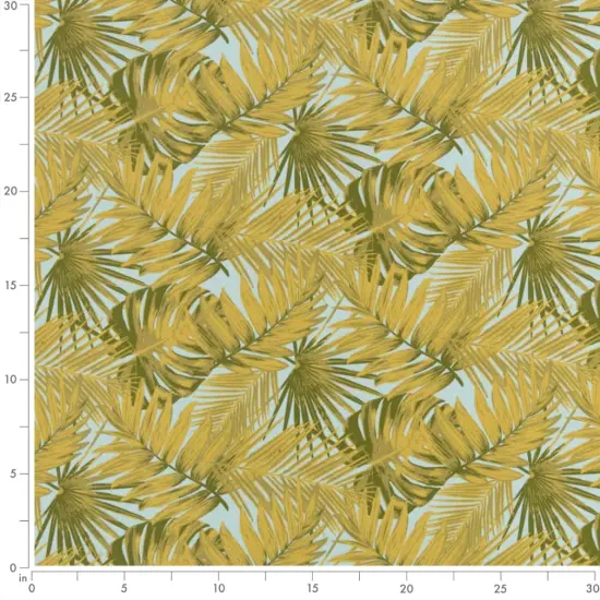 Aqua - Aqua & Teal,Green Leaves,Tropical & Botanical Upholstery Fabric 54 Inches" {4}