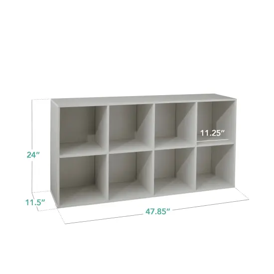 Best Choice Products 8-Cube Bookshelf, 11in Display Storage System, Organizer w/ Removable Back Panels Gray {2}