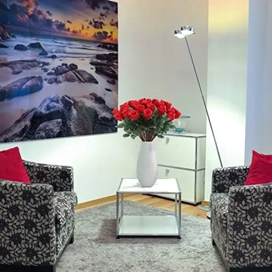 24-Pack: Red Rose Bud Stems with Silk Foliage - Lifelike Floral for Arrangements, Weddings & Home Decor, Floral Home by Artificial Flowers {3}