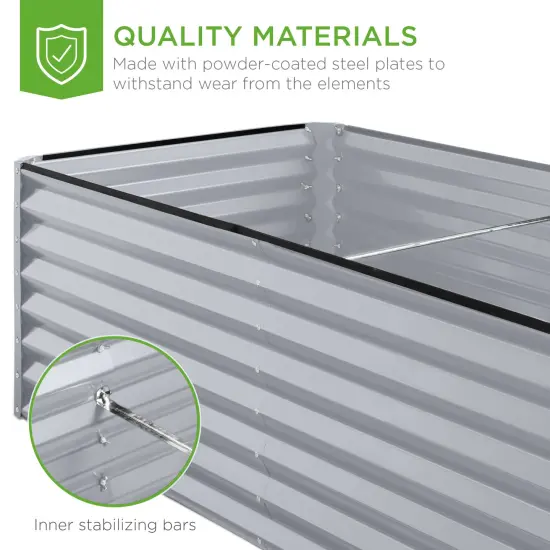 Best Choice Products 6x3x2ft Outdoor Metal Raised Garden Bed, Planter Box for Vegetables, Flowers, Herbs Moonlight Gray {5}