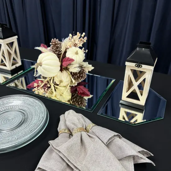 Plymor 36" x 12" Runner Set, 5mm Thick Beveled Glass Mirror {6}