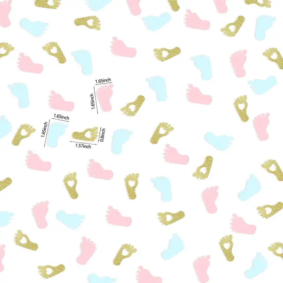 Footprint Baby Shower Confetti for Gender Reveal Party Table Decorations,Baby Gender Party Favor Candy Box/Bag DIY Decor Supplies 250CT {5}