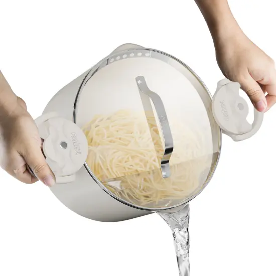 Eatex Pasta Pot with Strainer Lid Cream {1}