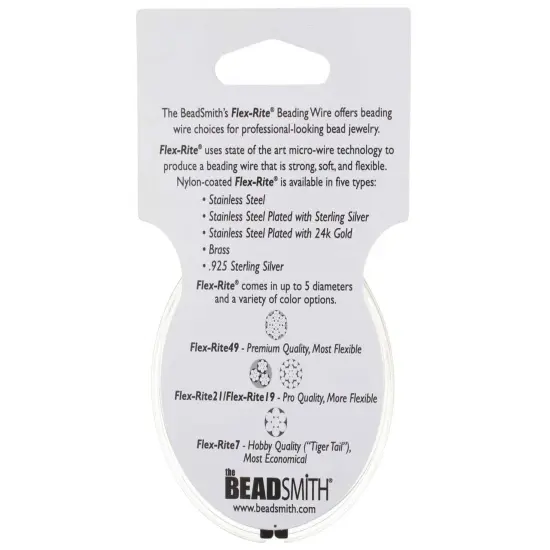 The Beadsmith Flex-Rite Beading Wire - Stainless Steel Micro Flexible Wire, 49 Strand, Gold, .014" Diameter, 30-Foot Spool, Nylon Coated {6}