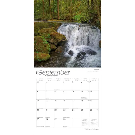 Washington Wild & Scenic | 2026 12 x 24 Inch (Hanging) Monthly Square Wall Calendar | Plastic-Free {4}