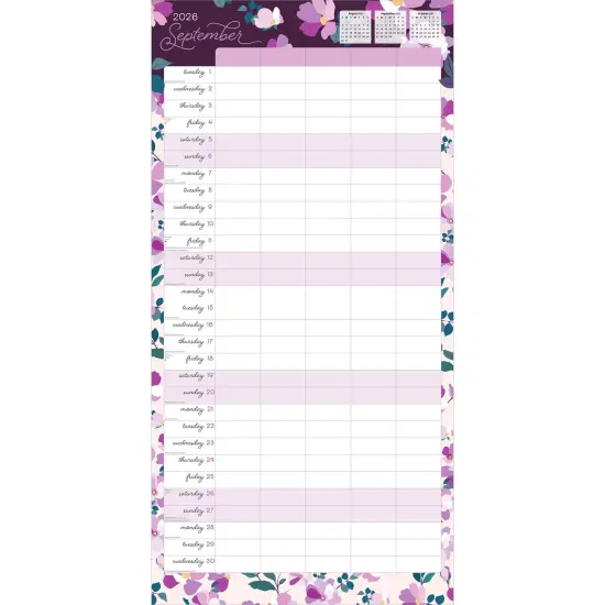 Mom's Family Planner | 2026 12 x 24 Inch (Hanging) Monthly Square Wall Calendar | Matte Paper and Sticker Sheet | Plastic-Free {4}