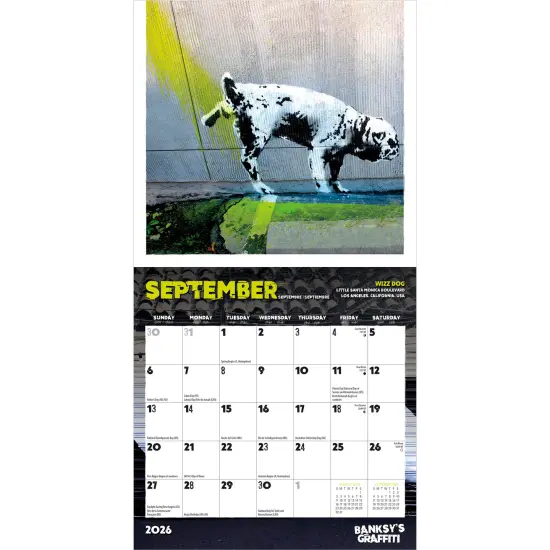 Banksy's Graffiti OFFICIAL | 2026 7 x 14 Inch (Hanging) Monthly Mini Wall Calendar {4}