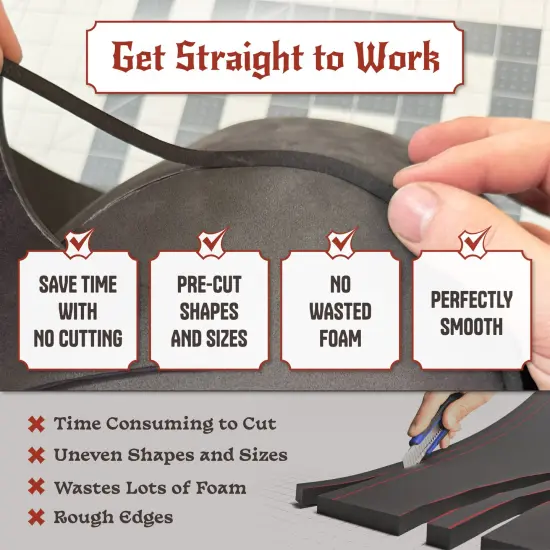 EVA Foam Dowel/Bevel - 1 to 3 Meter(s) Cosplay Craft Material - Multiple Shapes - Multiple Diameters 5-40mm {4}