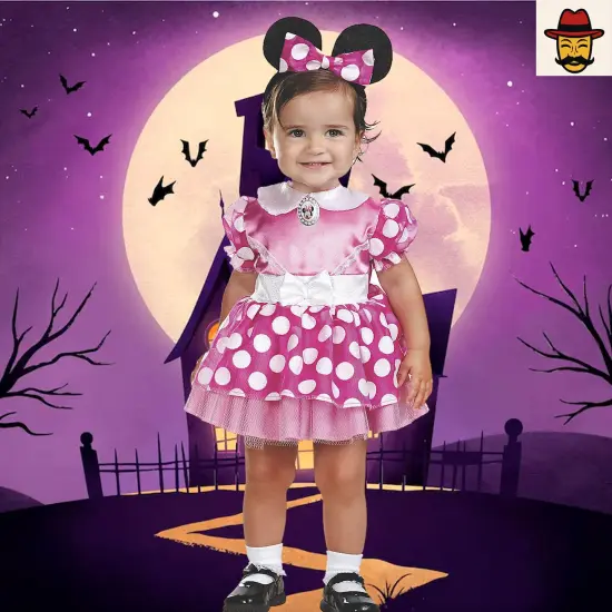 Infant Minnie Mouse Costume with Tulle Petticoat and Headband {1}