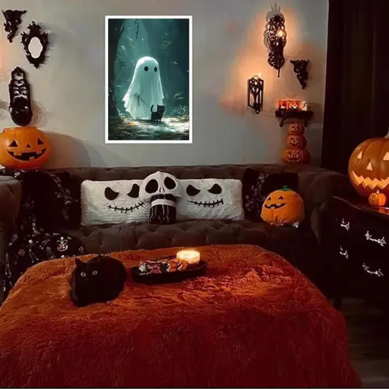 Retro Halloween Posters - 12x16 Inches (Unframed) {3}