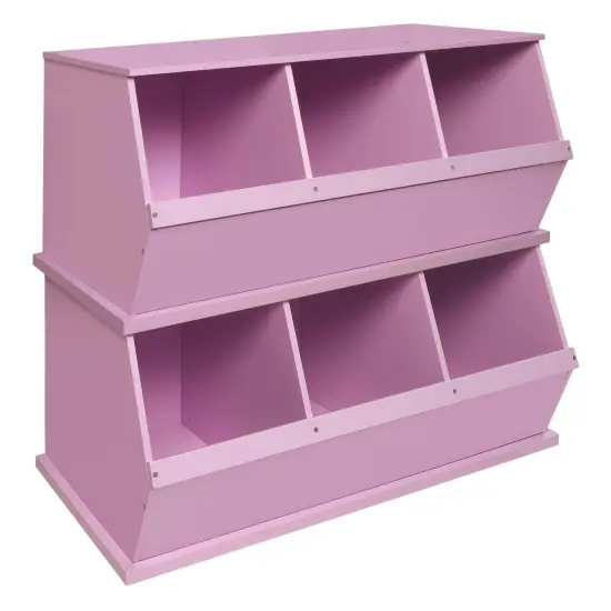 Badger Basket Three Bin Stackable Storage Cubby Lilac {6}