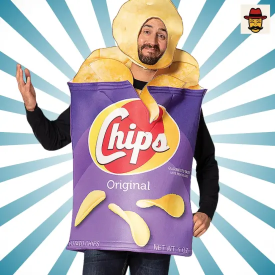 Potato Chips Bag Costume Funny Tunic with Chip Hat Great for Halloween {5}
