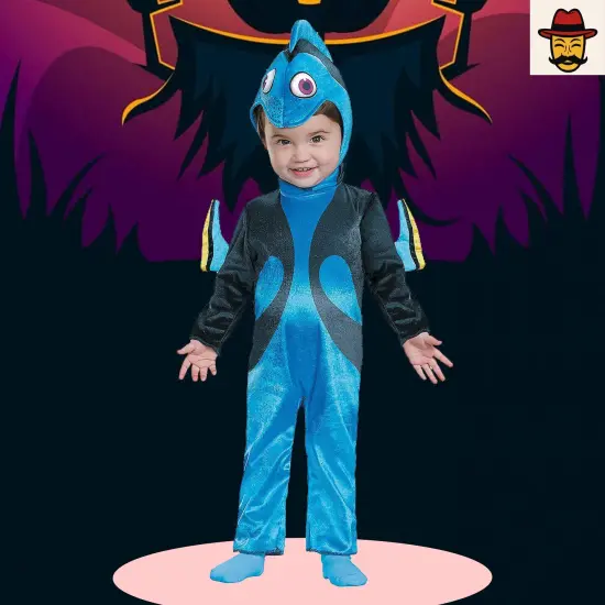 Infant Dory Costume with Fins Tail and Headpiece for Halloween {1}