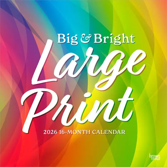 Big & Bright Large Print | 2026 12 x 24 Inch (Hanging) Monthly Square Wall Calendar | Matte Paper | Plastic-Free {1}