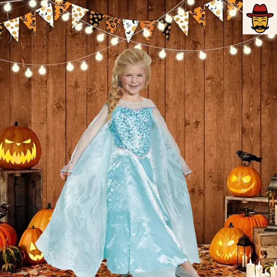 Elsa Prestige Child Costume Gown with Sheer Overlay {1}