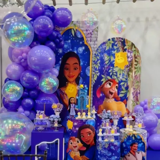 4D Round Ball Balloons for Spring/Holographic Balloons/Star Clear {5}