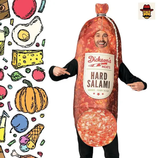 Adults Smoked Hard Salami Costume Funny Food Tunic for Halloween Parties {4}
