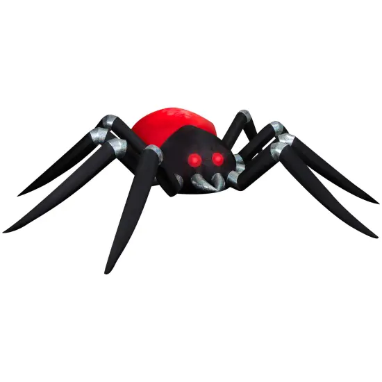 14.5' Gemmy Airblown Inflatable Colossal Halloween Projection Fire and Ice Black and Red Spider Yard Decoration 551575 {1}