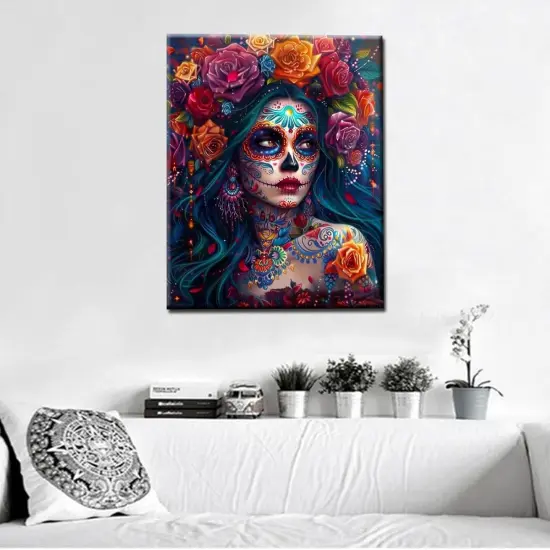 Skeleton Makeup Paint by Numbers Kits - 16''W x 20''H {3}