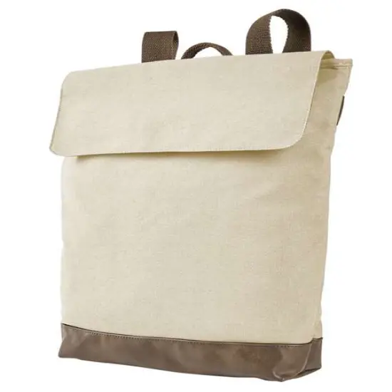 Authentic Pigment&reg; Canvas Rucksack Cotton Canvas with PU Leather Base {7}