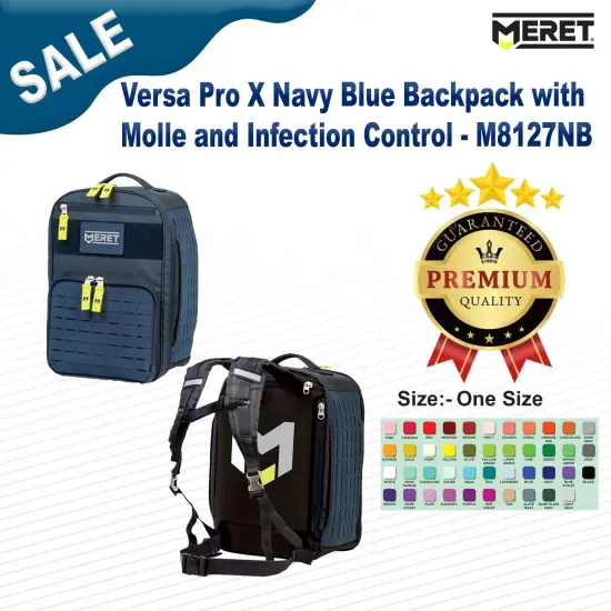 MERET&reg; Versa Pro X Navy Blue Backpack with Molle and Infection Control {1}