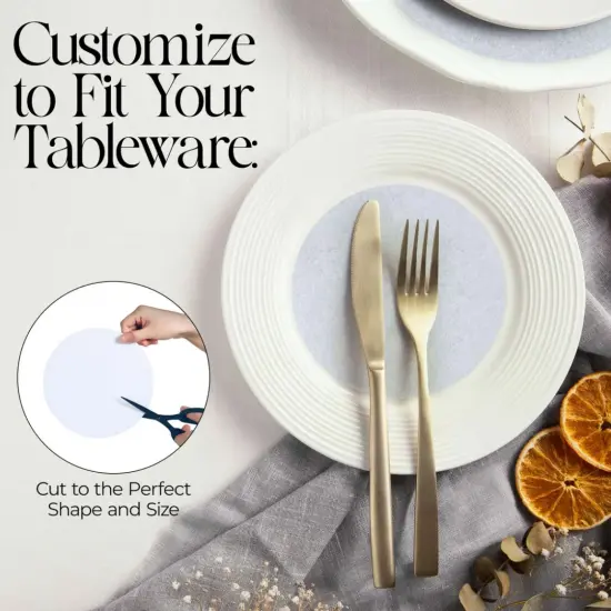 FabricLA Felt Plate Storage Dividers Protectors - 48 Pieces | Round Felt Plate Separators in 3 Sizes {6}