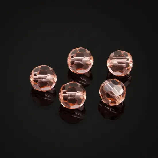 100 Pieces Adabele Austrian 4mm (0.16 Inch) Small Faceted Loose Round Crystal Beads Light Padparadscha Pink Compatible with 5000 Swarovski Crystals Preciosa SS2R-430 {3}