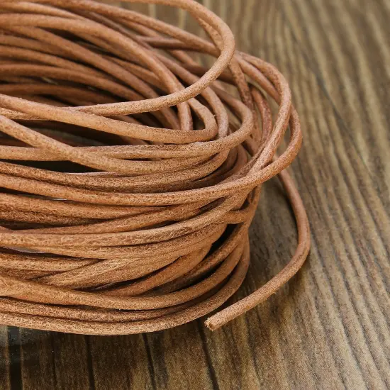 11 yard Genuine Round Leather Cord Natural Leather Strips for Jewelry Making Bracelet Necklace Beading (1.0mm) {4}