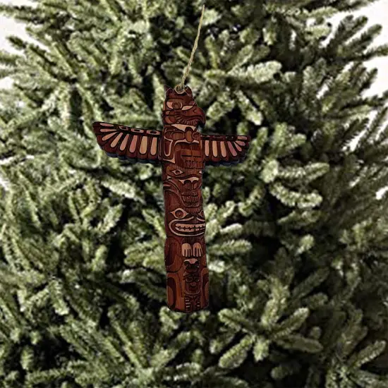 Native American Totem Pole - Cedar Ornament {3}