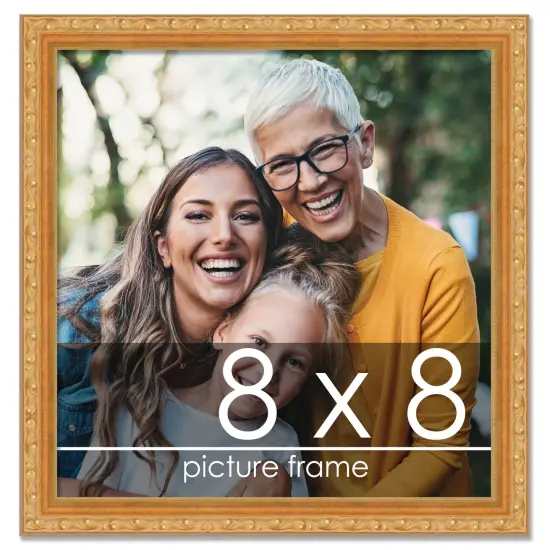 8x8 Museum-Quality Picture Frame with UV-Resistant Acrylic & Acid-Free Backing, Available in 4 Finishes - Gold, Silver, Bronze, and Black {1}