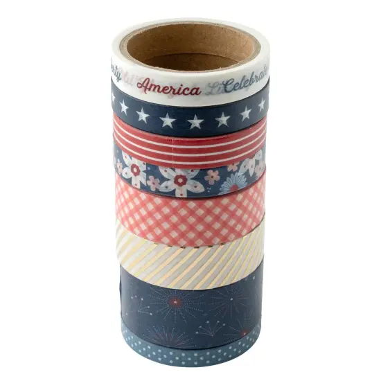 American Crafts Flags And Frills Washi Tape 8/Pkg-Gold Foil {4}